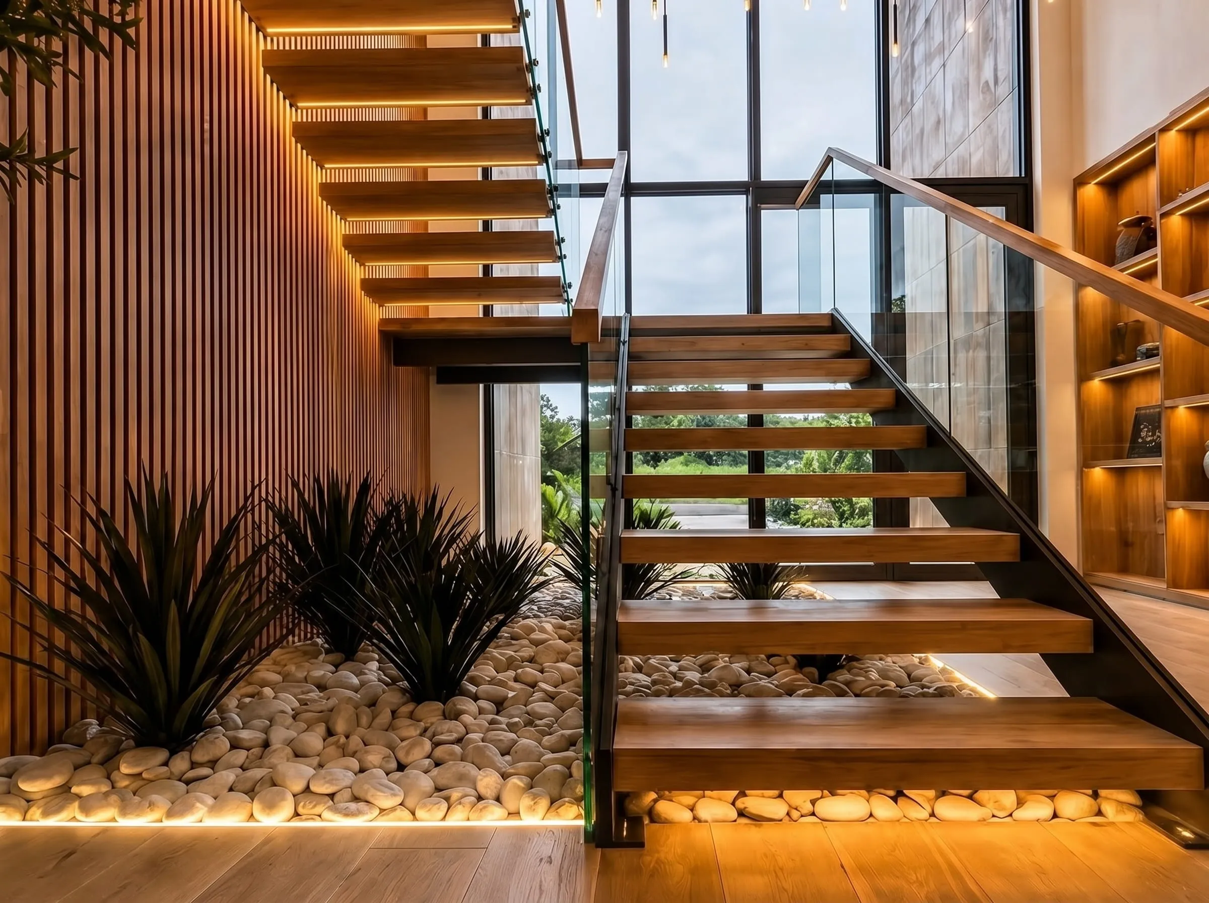 Rock-bed Under Stairs